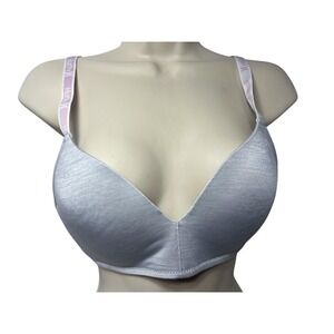 Hurley Bra Womens 38C Gray Wireless‎ T Shirt Padded Adjustable Strap Everyday
